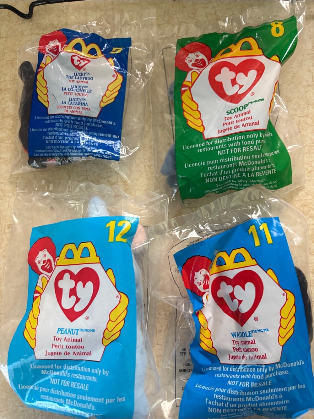 Ty McDonald's Happy Meal Plush Packaging - Blue & Green Assortment